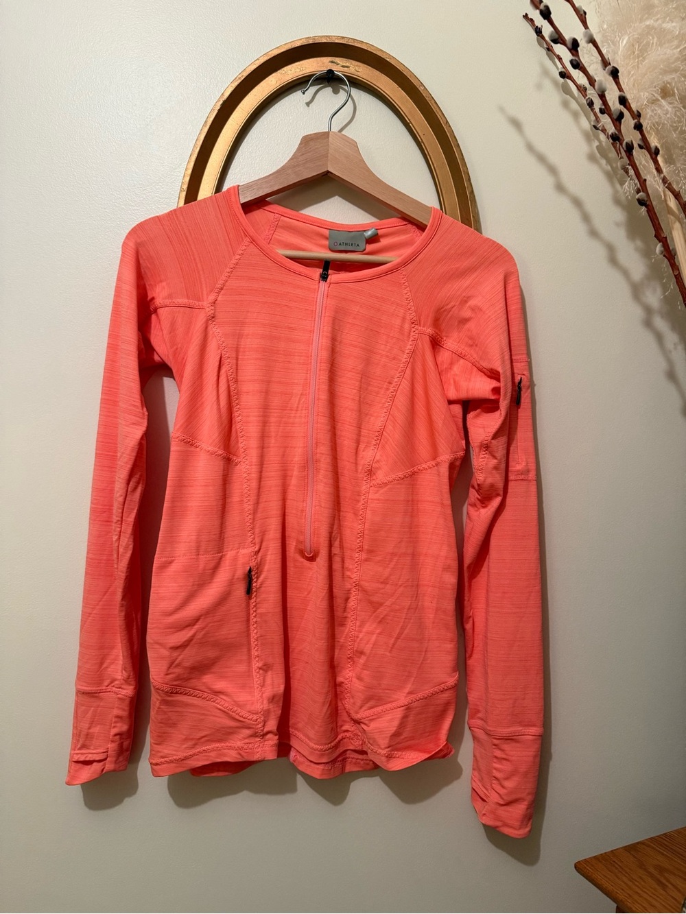 Athleta Coral Half-Zip Performance Long Sleeve